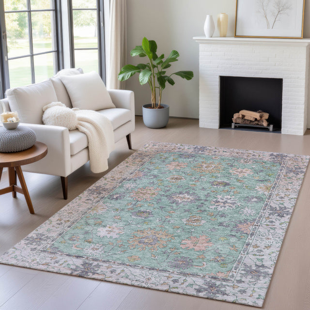 Addison Chantille ACN2052 Global Machine Made Traditional Mint Rug