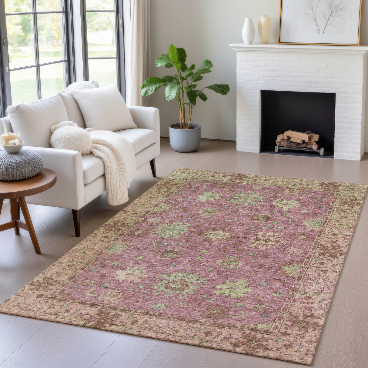 Addison Chantille ACN2052 Global Machine Made Traditional Pink Rug