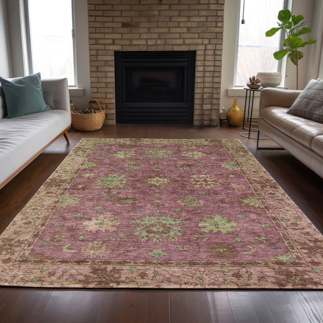 Addison Chantille ACN2052 Global Machine Made Traditional Pink Rug