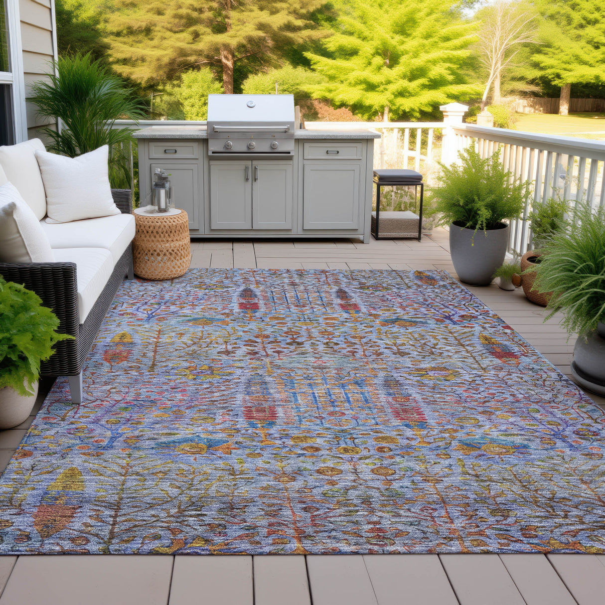 Addison Chantille ACN2053 Americana Machine Made Transitional Blue Rug