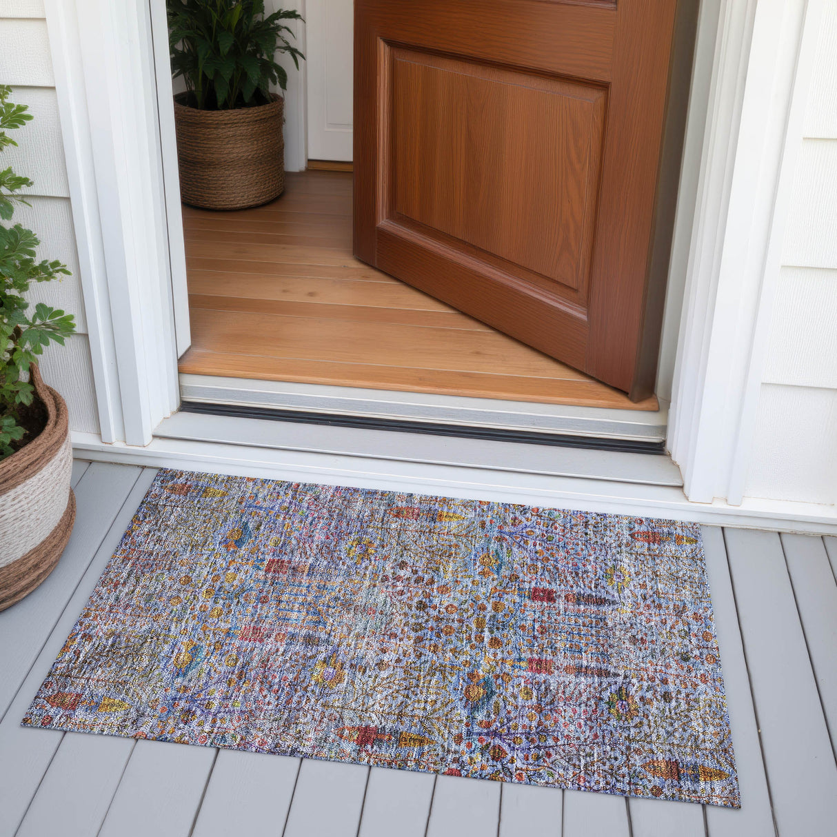 Addison Chantille ACN2053 Americana Machine Made Transitional Blue Rug