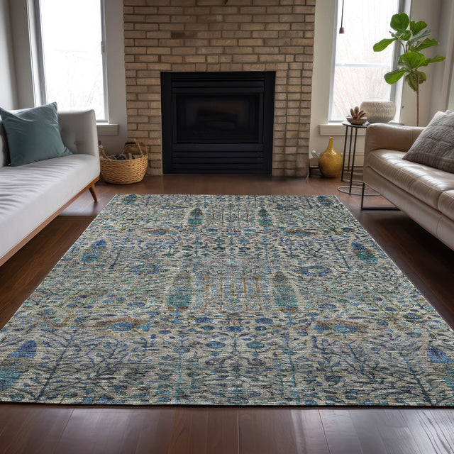 Addison Chantille ACN2053 Americana Machine Made Transitional Brown Rug