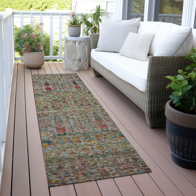 Addison Chantille ACN2053 Americana Machine Made Transitional Green Rug