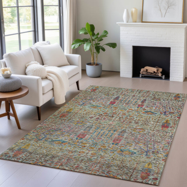 Addison Chantille ACN2053 Americana Machine Made Transitional Green Rug