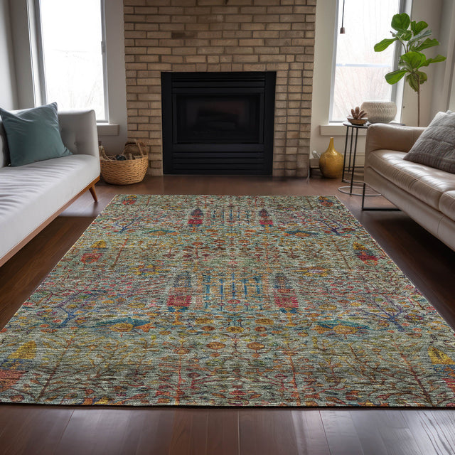 Addison Chantille ACN2053 Americana Machine Made Transitional Green Rug