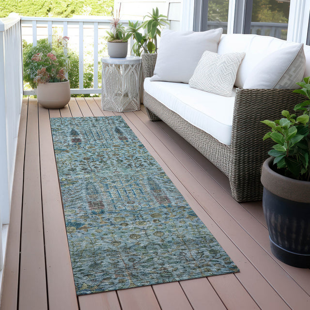 Addison Chantille ACN2053 Americana Machine Made Transitional Teal Rug