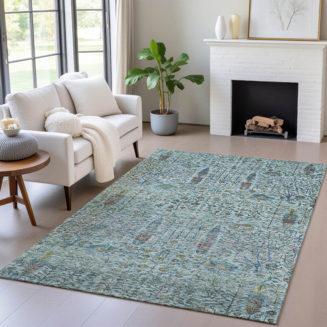 Addison Chantille ACN2053 Americana Machine Made Transitional Teal Rug
