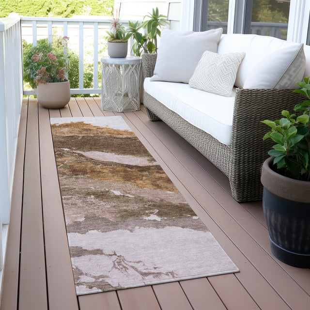 Addison Chantille ACN2054 Abstract Machine Made Transitional Brown Rug