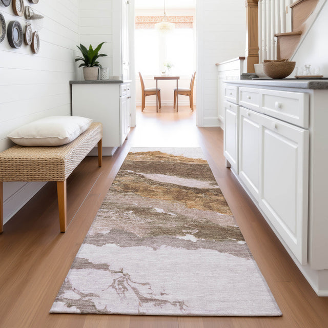Addison Chantille ACN2054 Abstract Machine Made Transitional Brown Rug