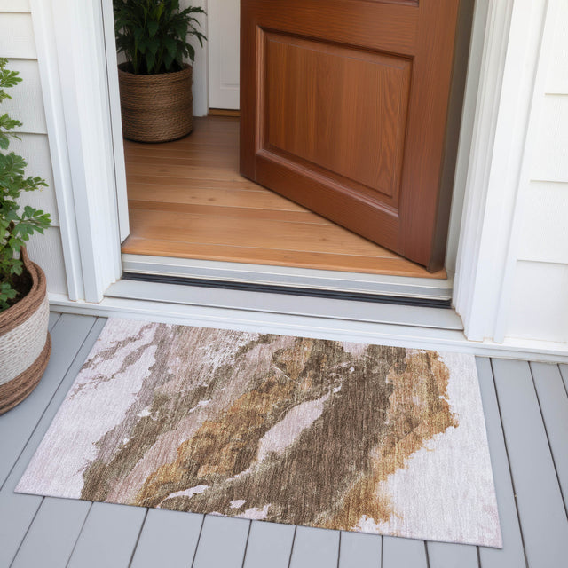 Addison Chantille ACN2054 Abstract Machine Made Transitional Brown Rug