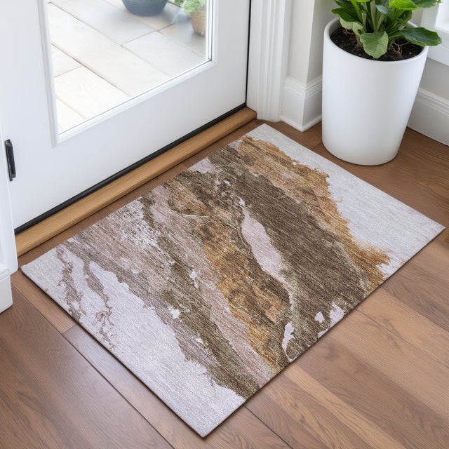 Addison Chantille ACN2054 Abstract Machine Made Transitional Brown Rug