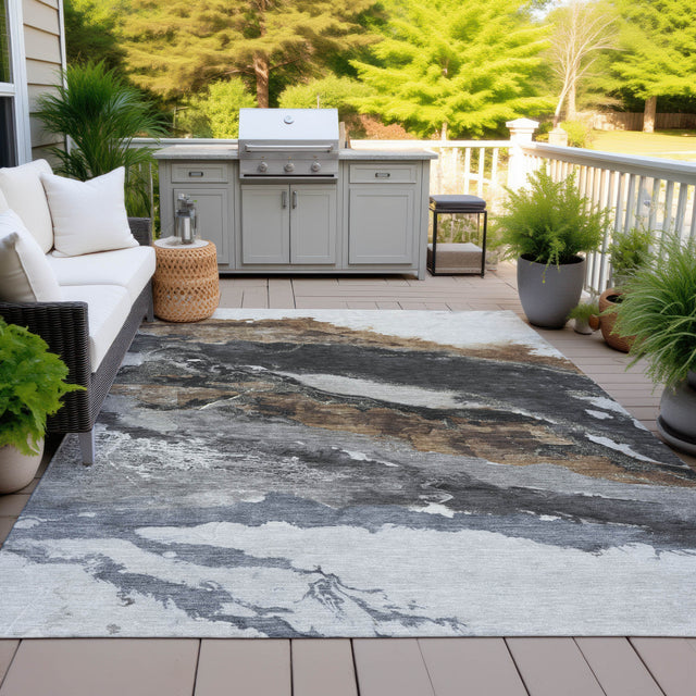 Addison Chantille ACN2054 Abstract Machine Made Transitional Gray Rug