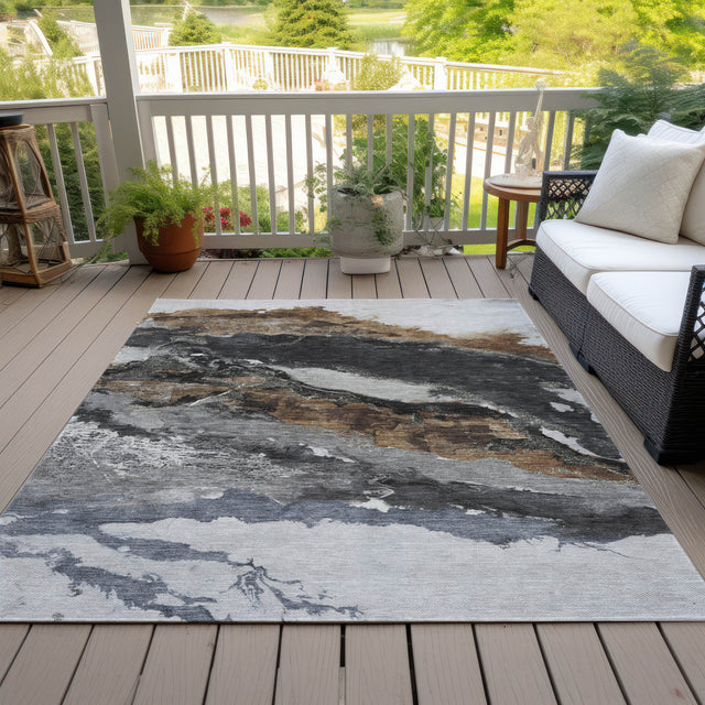 Addison Chantille ACN2054 Abstract Machine Made Transitional Gray Rug