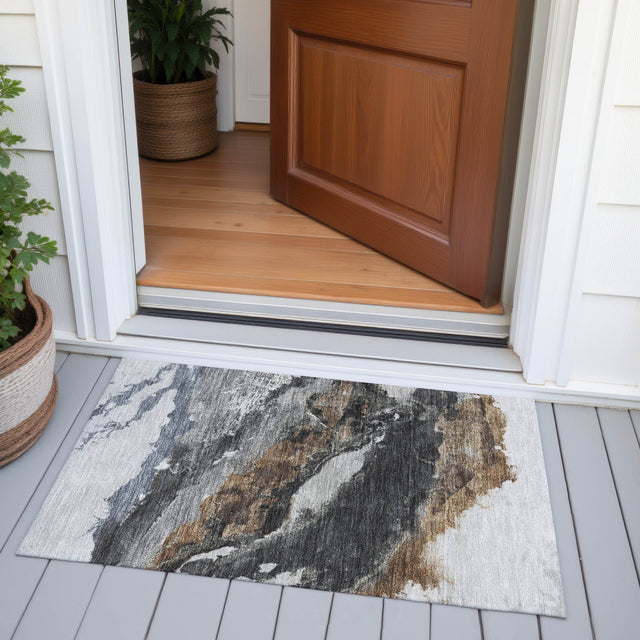 Addison Chantille ACN2054 Abstract Machine Made Transitional Gray Rug