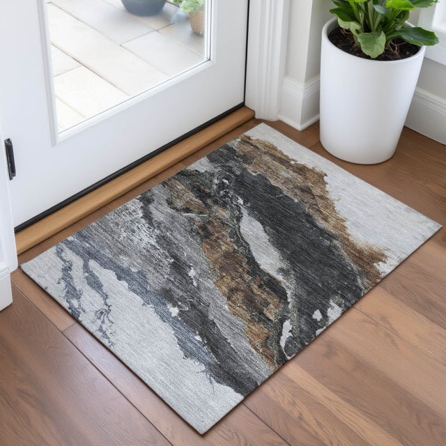 Addison Chantille ACN2054 Abstract Machine Made Transitional Gray Rug