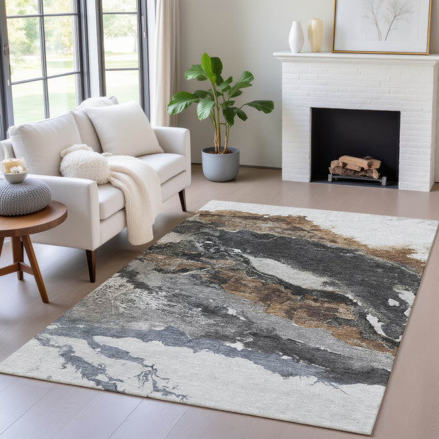 Addison Chantille ACN2054 Abstract Machine Made Transitional Gray Rug