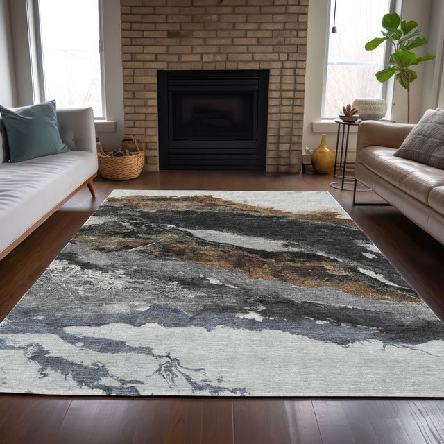 Addison Chantille ACN2054 Abstract Machine Made Transitional Gray Rug