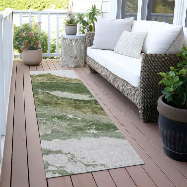 Addison Chantille ACN2054 Abstract Machine Made Transitional Green Rug