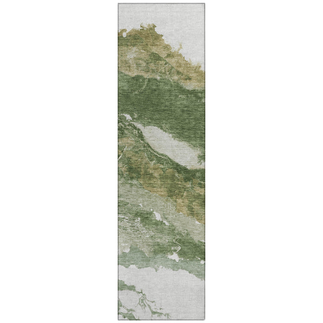 Addison Chantille ACN2054 Abstract Machine Made Transitional Green Rug