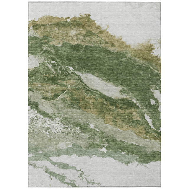 Addison Chantille ACN2054 Abstract Machine Made Transitional Green Rug