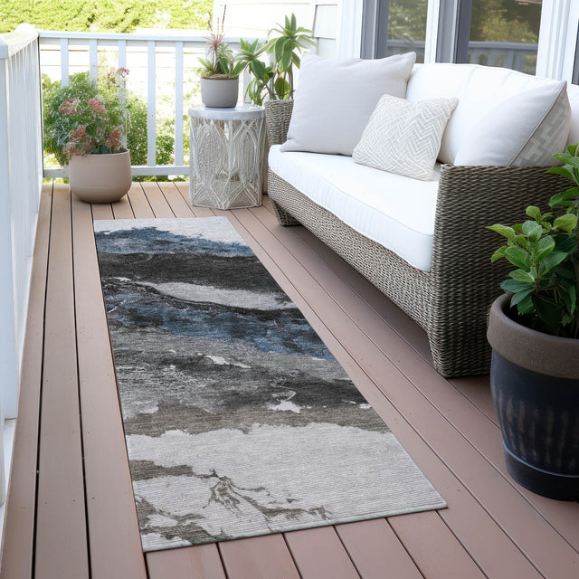 Addison Chantille ACN2054 Abstract Machine Made Transitional Pewter Rug