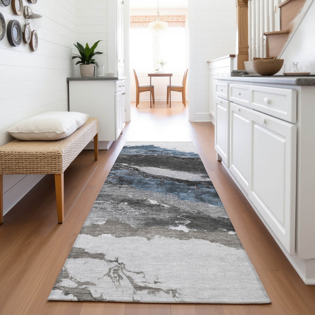 Addison Chantille ACN2054 Abstract Machine Made Transitional Pewter Rug