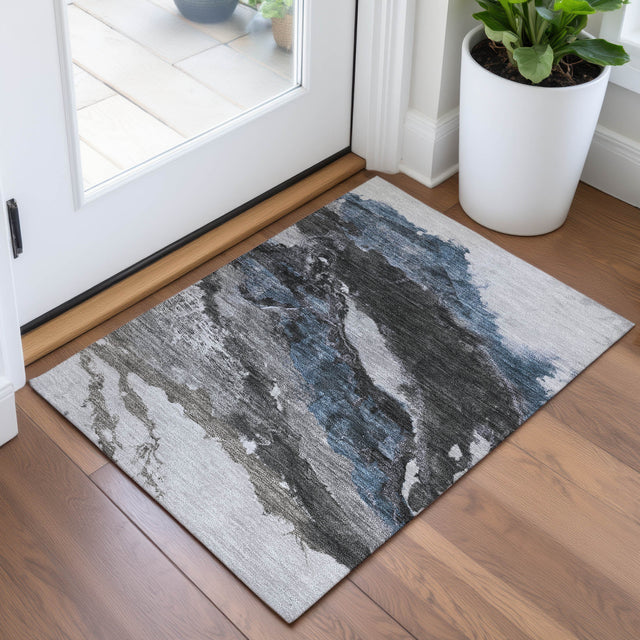 Addison Chantille ACN2054 Abstract Machine Made Transitional Pewter Rug