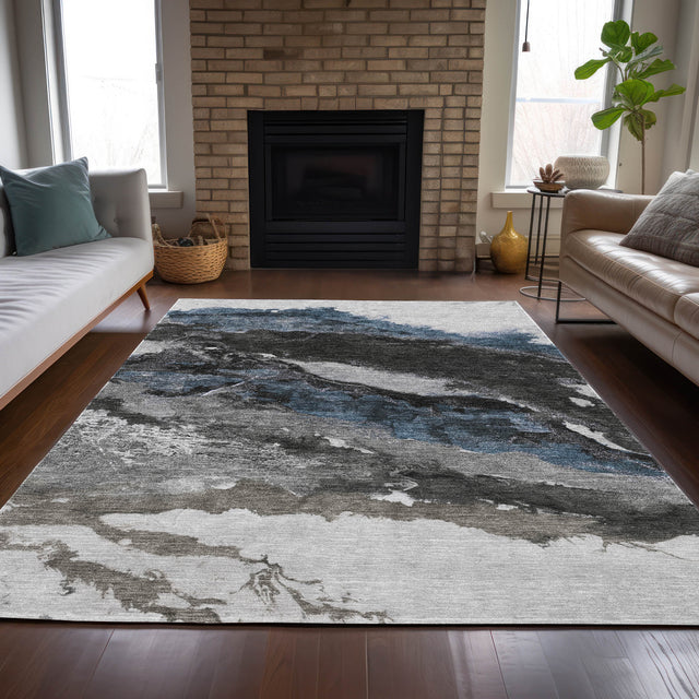 Addison Chantille ACN2054 Abstract Machine Made Transitional Pewter Rug