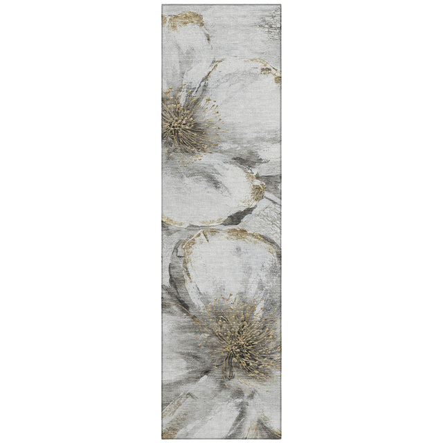 Addison Chantille ACN2055 Floral Machine Made Transitional Silver Rug