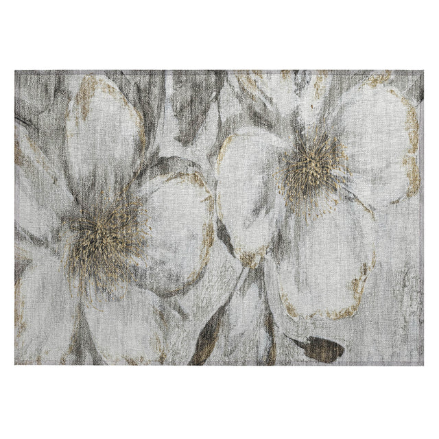 Addison Chantille ACN2055 Floral Machine Made Transitional Silver Rug