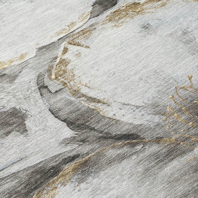 Addison Chantille ACN2055 Floral Machine Made Transitional Silver Rug