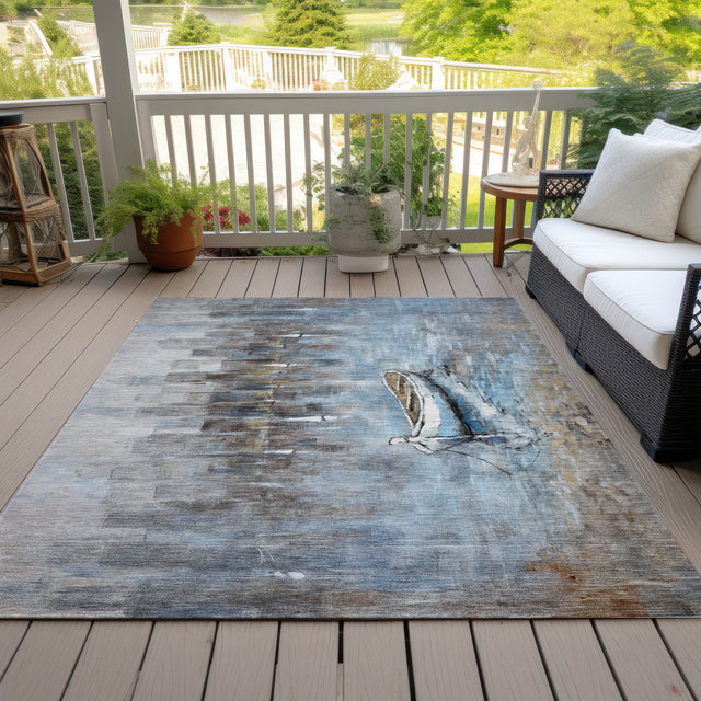 Addison Chantille ACN2056 Nautical Machine Made Transitional Blue Rug