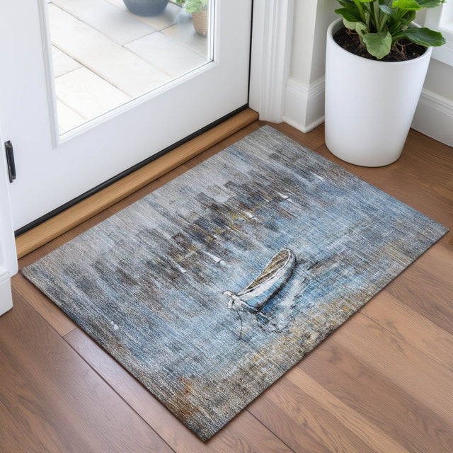 Addison Chantille ACN2056 Nautical Machine Made Transitional Blue Rug