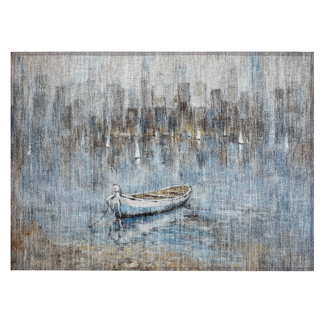 Addison Chantille ACN2056 Nautical Machine Made Transitional Blue Rug