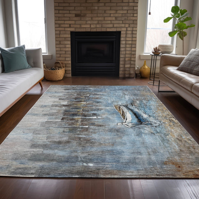 Addison Chantille ACN2056 Nautical Machine Made Transitional Blue Rug