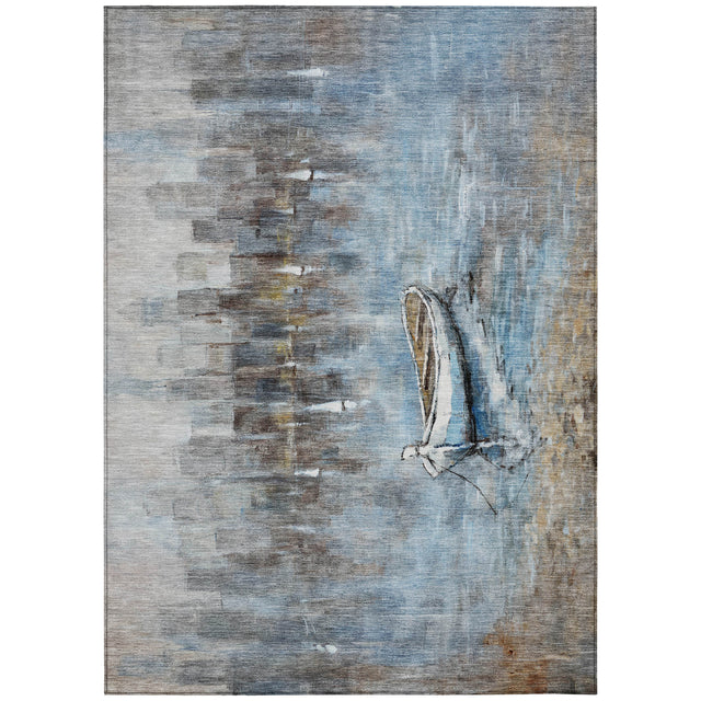 Addison Chantille ACN2056 Nautical Machine Made Transitional Blue Rug