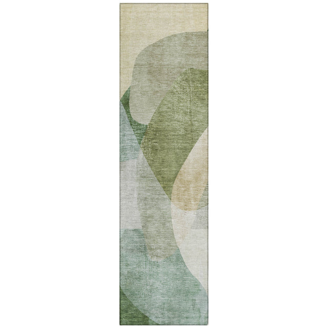 Addison Chantille ACN2057 Abstract Machine Made Transitional Aloe Rug