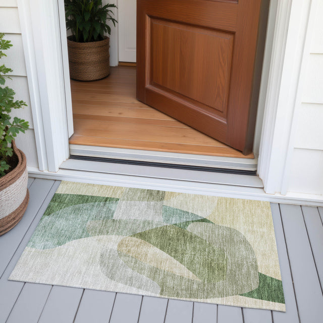 Addison Chantille ACN2057 Abstract Machine Made Transitional Aloe Rug