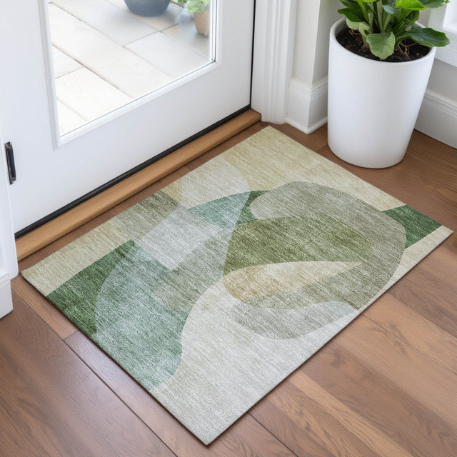 Addison Chantille ACN2057 Abstract Machine Made Transitional Aloe Rug