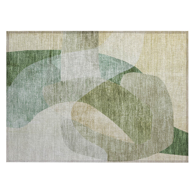 Addison Chantille ACN2057 Abstract Machine Made Transitional Aloe Rug