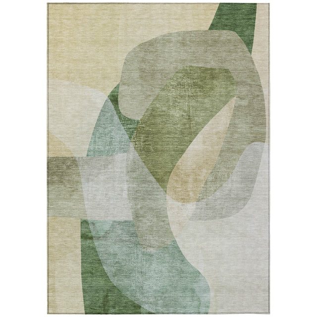 Addison Chantille ACN2057 Abstract Machine Made Transitional Aloe Rug