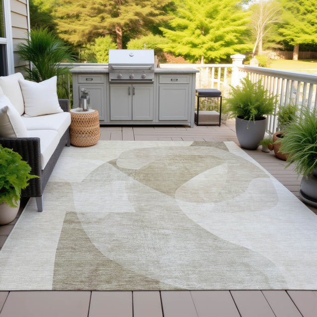 Addison Chantille ACN2057 Abstract Machine Made Transitional Beige Rug