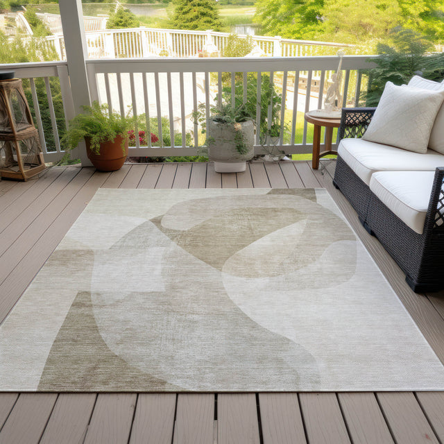 Addison Chantille ACN2057 Abstract Machine Made Transitional Beige Rug