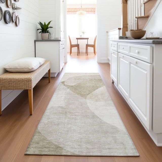 Addison Chantille ACN2057 Abstract Machine Made Transitional Beige Rug