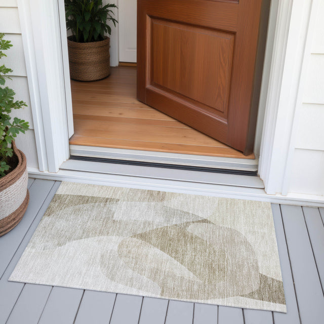 Addison Chantille ACN2057 Abstract Machine Made Transitional Beige Rug