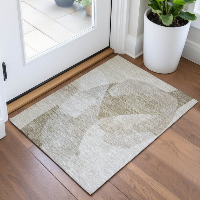 Addison Chantille ACN2057 Abstract Machine Made Transitional Beige Rug