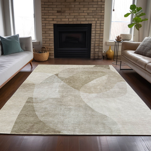 Addison Chantille ACN2057 Abstract Machine Made Transitional Beige Rug