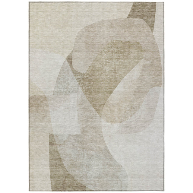 Addison Chantille ACN2057 Abstract Machine Made Transitional Beige Rug
