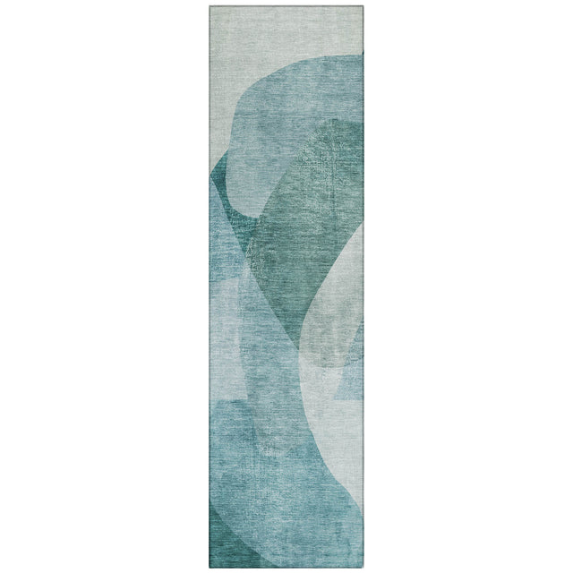 Addison Chantille ACN2057 Abstract Machine Made Transitional Teal Rug