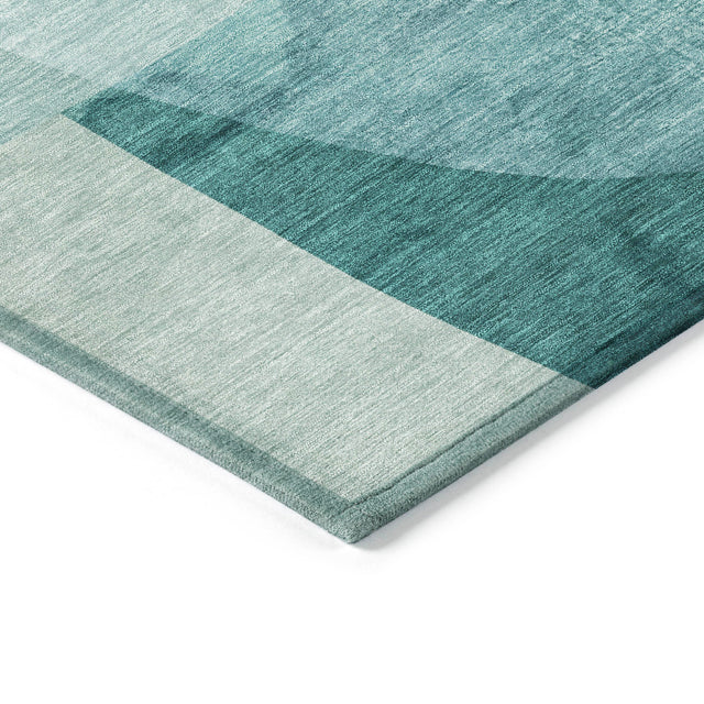 Addison Chantille ACN2057 Abstract Machine Made Transitional Teal Rug